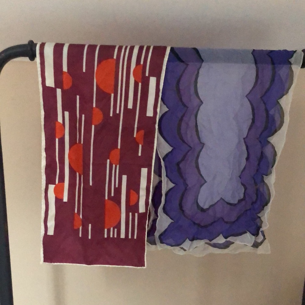 2 Vintage Oblong Scarfs